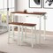 Costway 3-Piece Counter Height Bar Table Set with 2 Stools, 2 Wine Holders White &#x26; Walnut